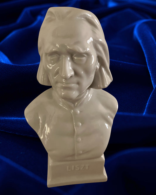 Herend Porcelain Bust of Franz Liszt – White Glazed, 9.45"