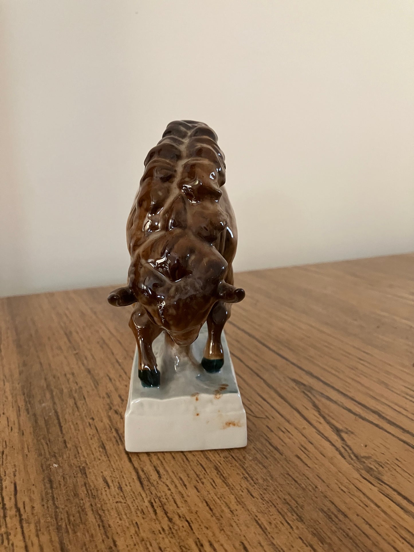 Zsolnay Pécs Hungary Porcelain Bull Sculpture – Designed by András Sinkó, Glazed Porcelain, Vintage Collectible