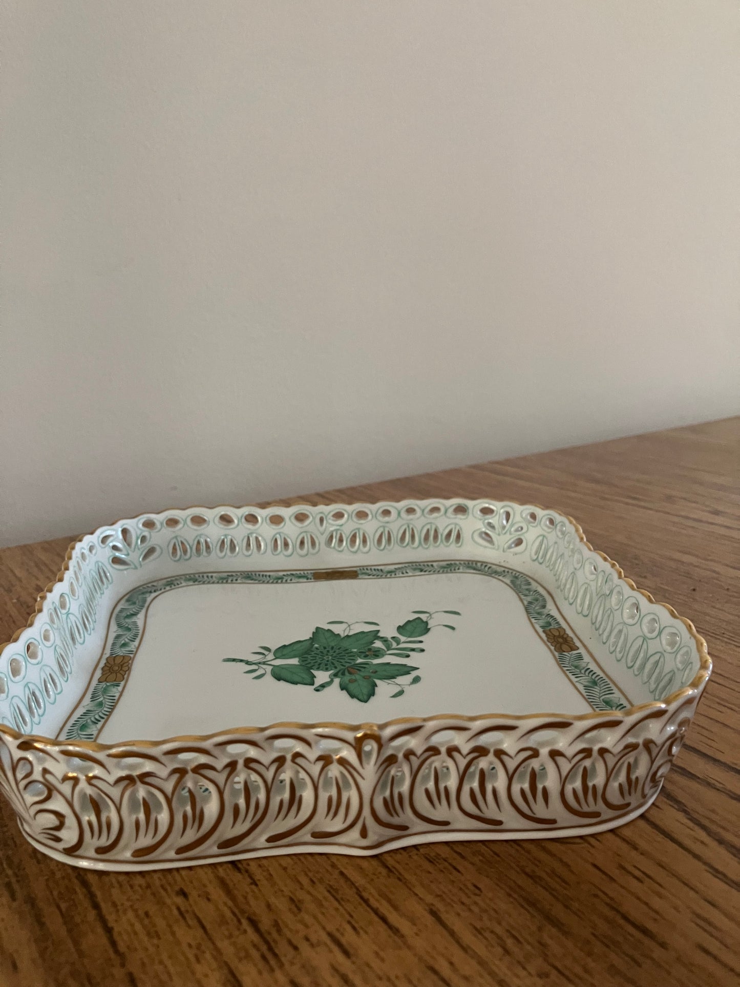 Vintage Herend “Apponyi Flowers” Candy Dish – Hand Painted Porcelain, 24K Gold Accents