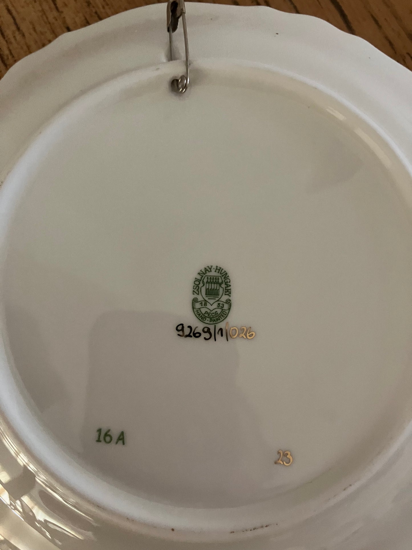 Zsolnay Porcelain Butterfly Charger / Wall Plate – 9269/026 – 6.5” Diameter – Hungary