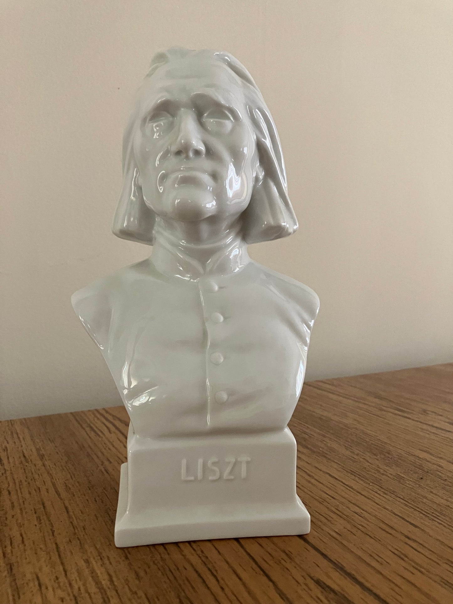 Herend Porcelain Bust of Franz Liszt – White Glazed, 9.45"