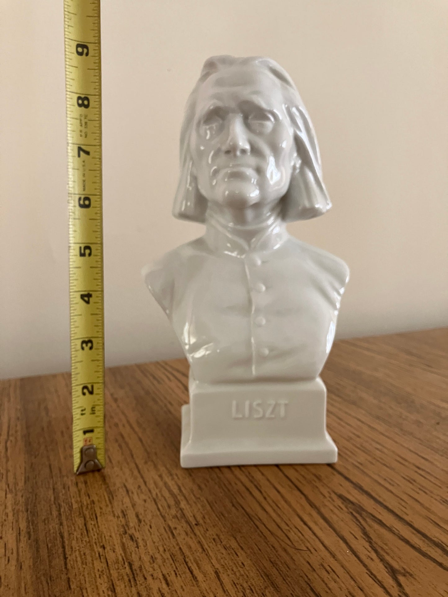 Herend Porcelain Bust of Franz Liszt – White Glazed, 9.45"
