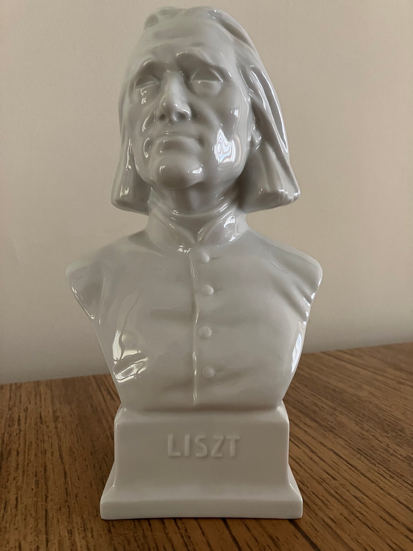 Herend Porcelain Bust of Franz Liszt – White Glazed, 9.45"