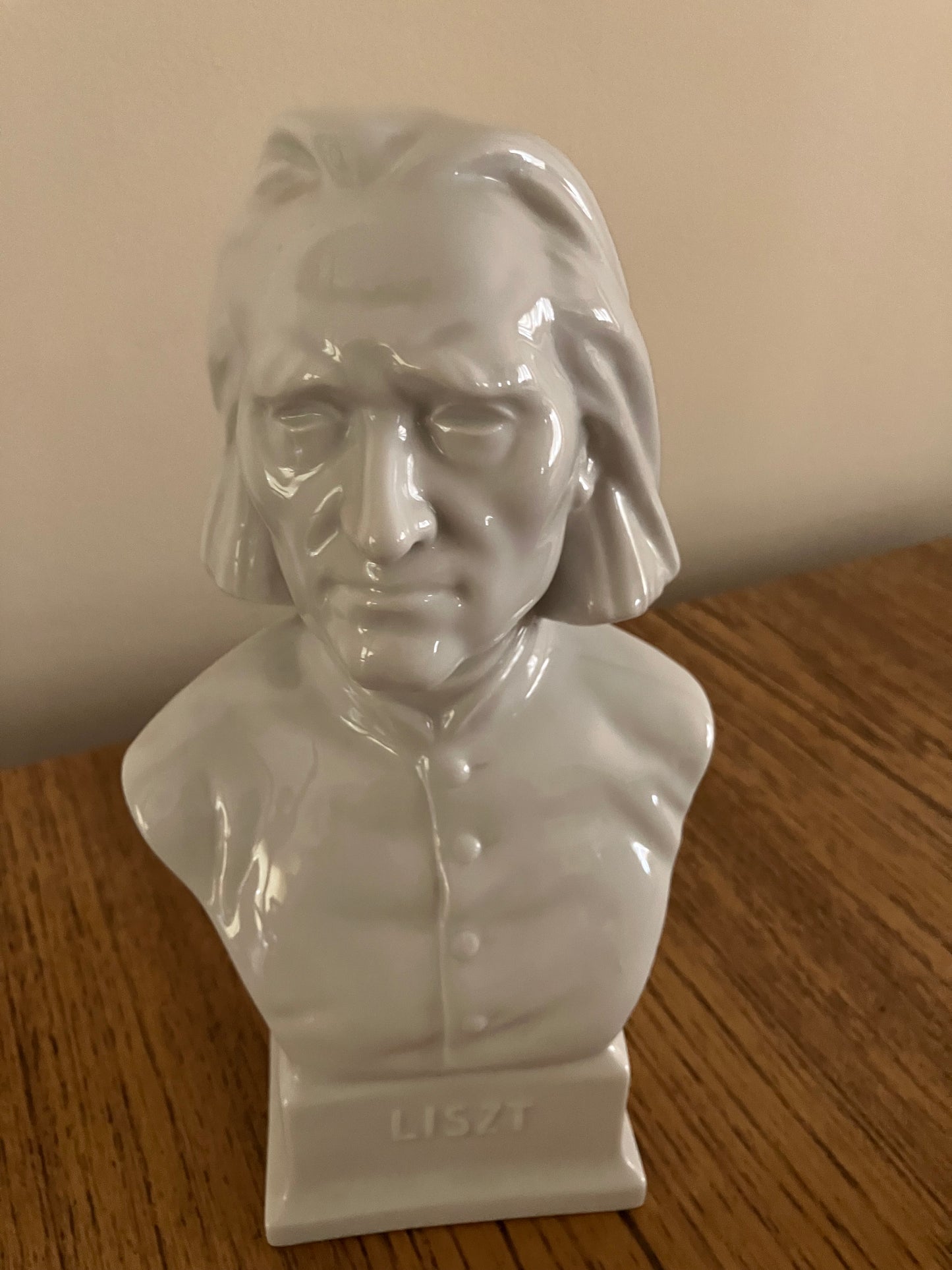 Herend Porcelain Bust of Franz Liszt – White Glazed, 9.45"
