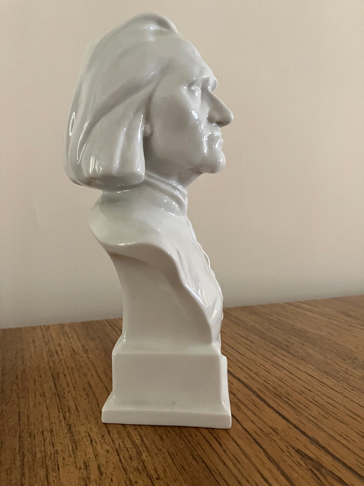 Herend Porcelain Bust of Franz Liszt – White Glazed, 9.45"