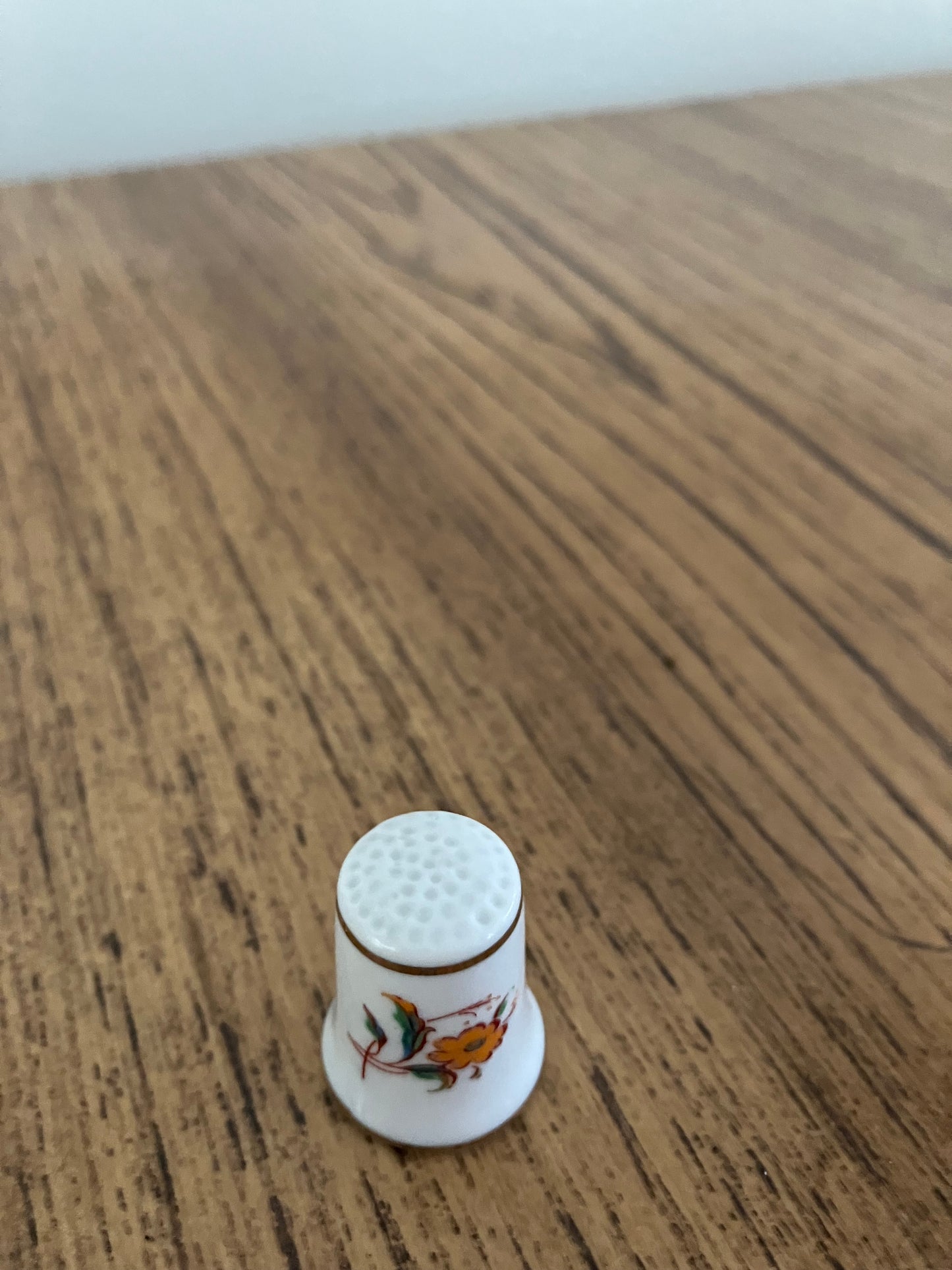 Vintage Hollohaza Porcelain Thimble Pair – Hand Painted Floral Theme – Hungary