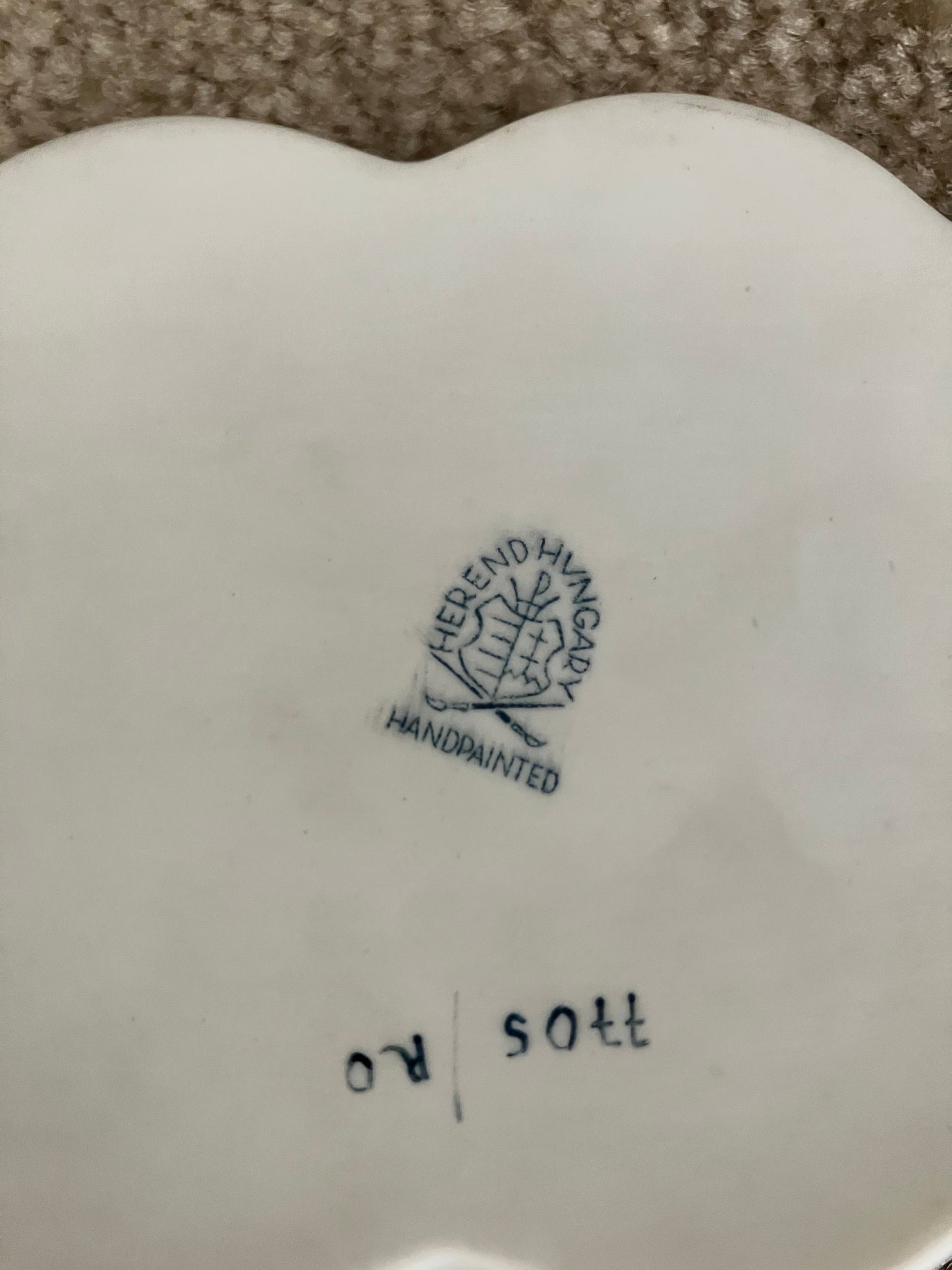 Herend Hungary Rothschild Bird Trinket Dish – Scalloped Hand Painted Porcelain Vintage