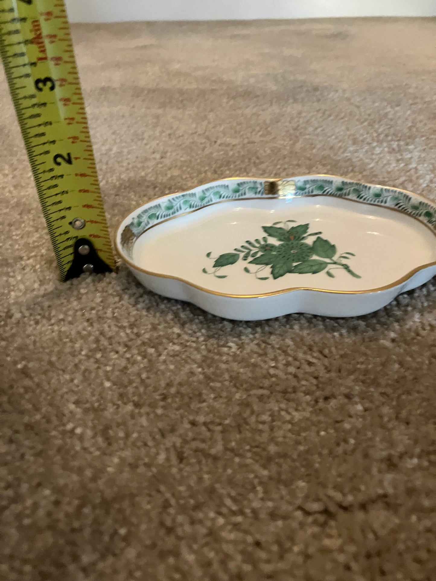 Herend Hungary Apponyi Green Chinese Bouquet Ashtray #7705/AV – Hand Painted Porcelain